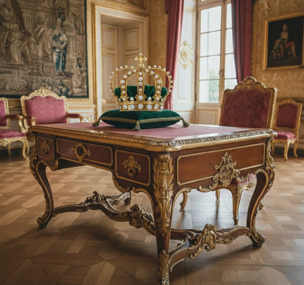 A imagem representa um cetro da coroa sueca.